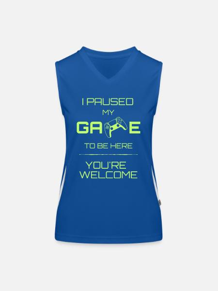 I paused my game Lime - Women's Functional Contrast Tank Top - royal/white - Front
