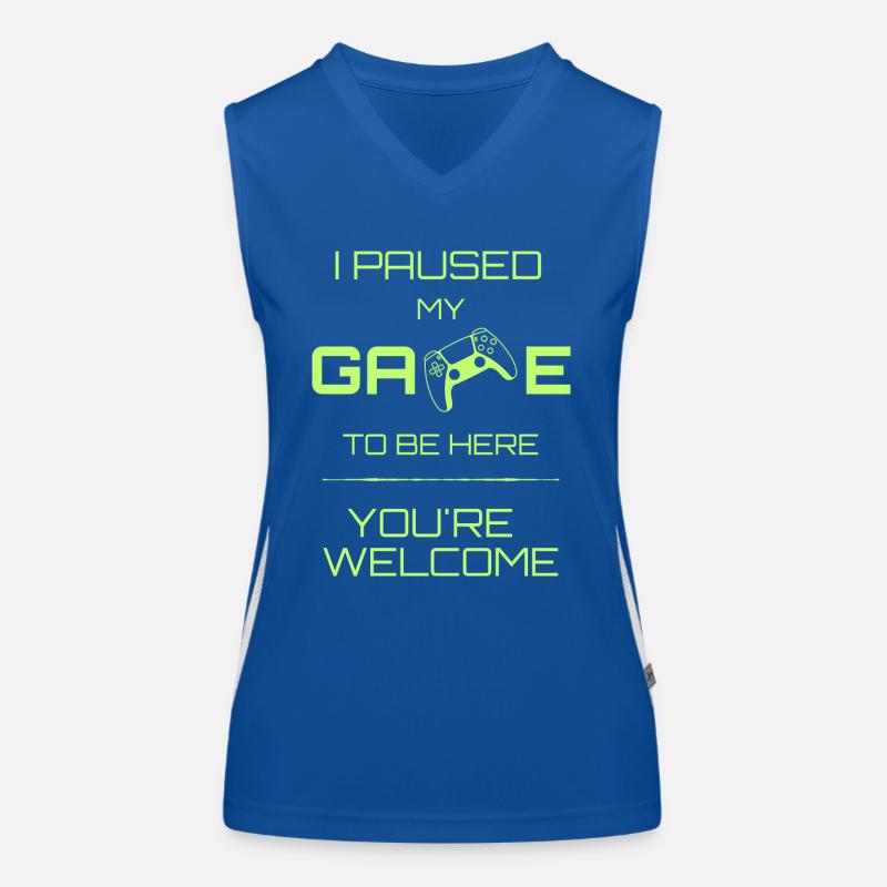 J’ai mis mon jeu Lime en pause Débardeur respirant contrasté Femme