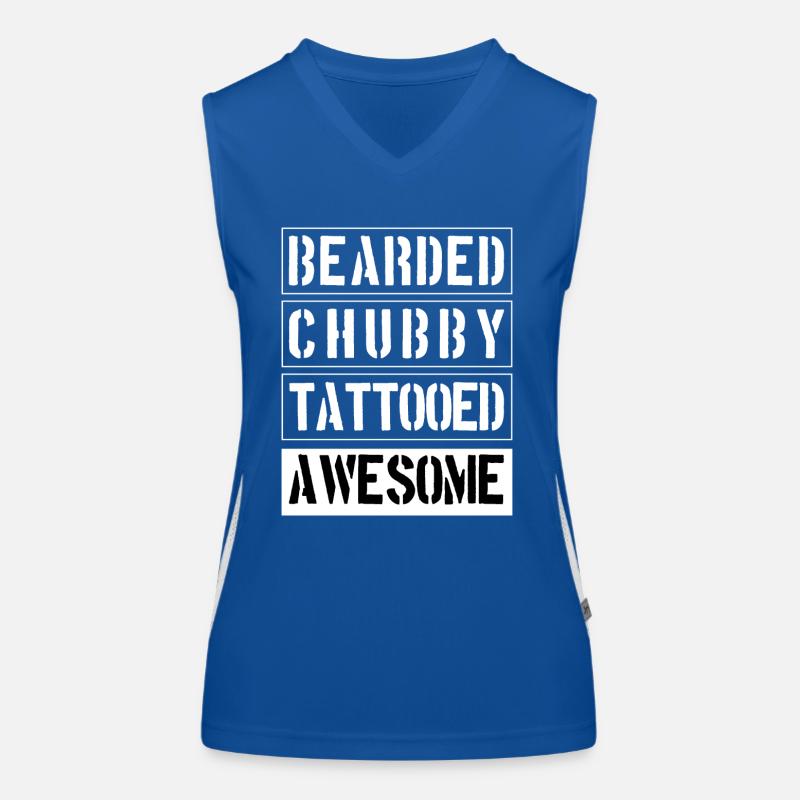 Bearded Chubby Tattooed Awesome Women's Functional Contrast Tank Top