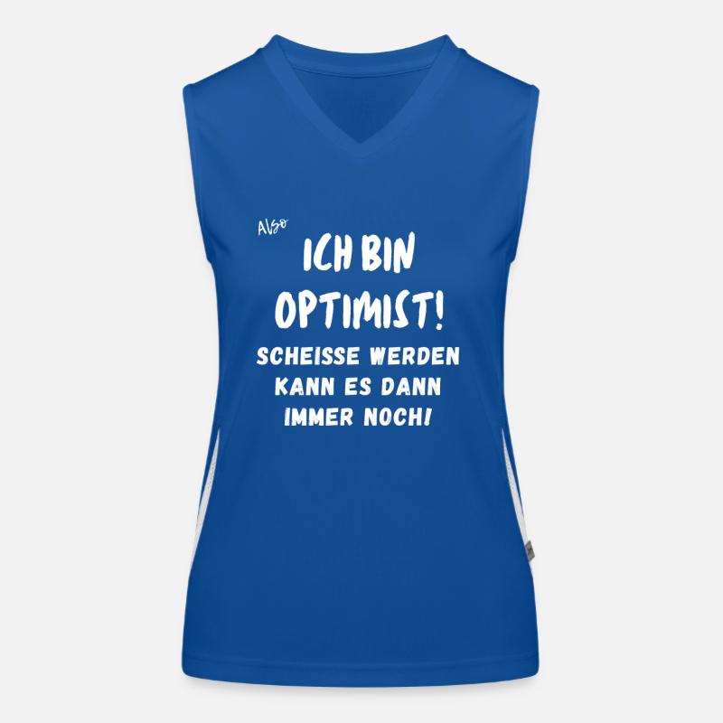 ich bin Optimist. Funktionelles Kontrast-Tank Top für Frauen