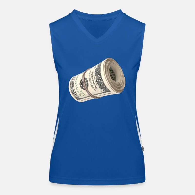 Rouleau d’argent - Cash Roll - Billets de cent dollars Débardeur respirant contrasté Femme