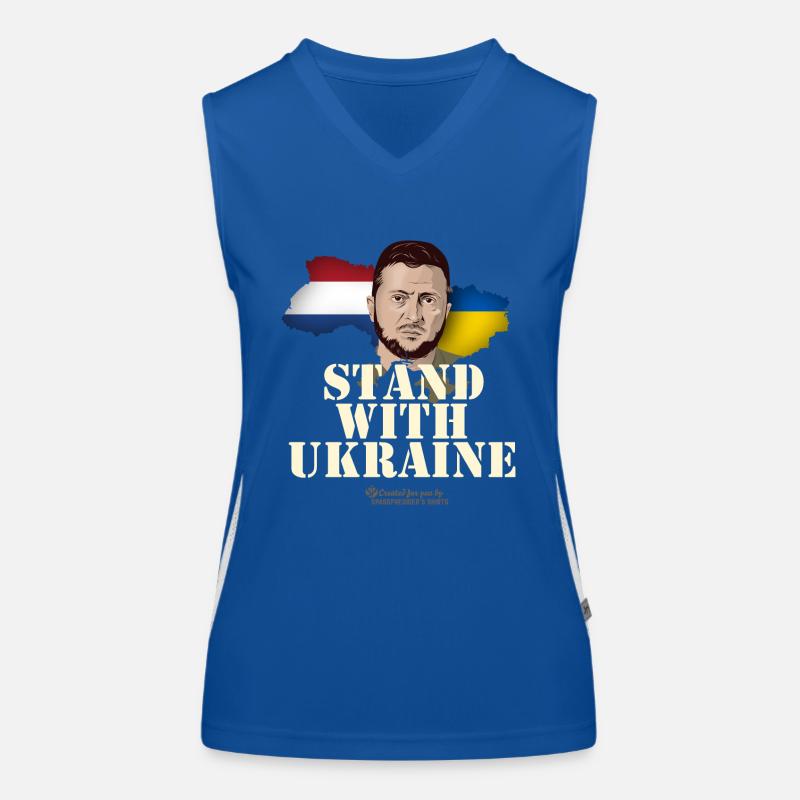Ukraine Pays-Bas Devise Stand avec l’Ukraine Débardeur respirant contrasté Femme