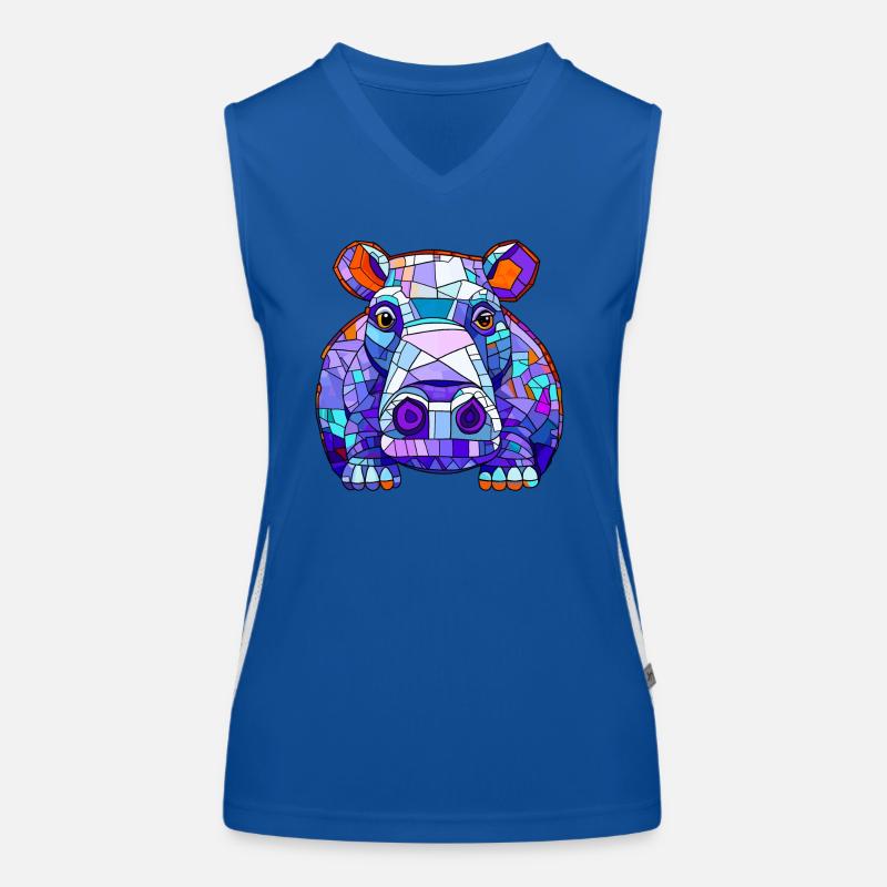 Nilpferd Hippo Funktionelles Kontrast-Tank Top für Frauen