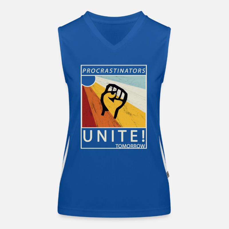 Procrastinators Unite Tomorrow Faul sein Geschenk Funktionelles Kontrast-Tank Top für Frauen