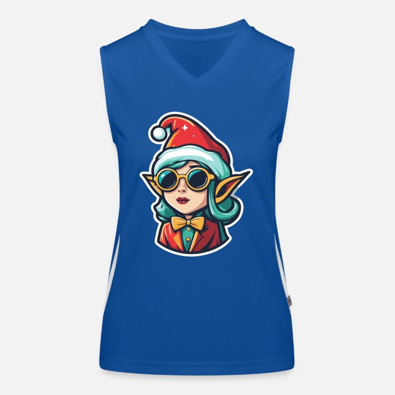 Dessin de Noël elfe Débardeur respirant contrasté Femme