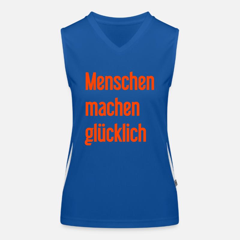 Menschen machen glücklich – Positives Statement Funktionelles Kontrast-Tank Top für Frauen