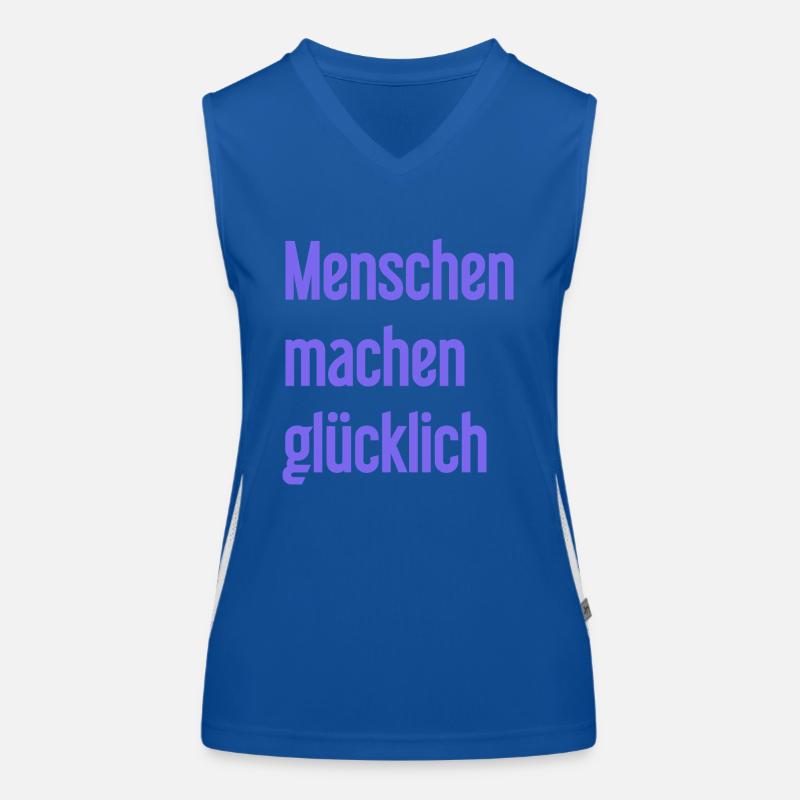 Menschen machen glücklich – Positives Statement Funktionelles Kontrast-Tank Top für Frauen