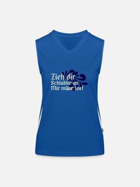 Zieh dir Schlabbe an Mir müsse los - Hessisch - Funktionelles Kontrast-Tank Top für Frauen - Royal/Weiß - Vorne