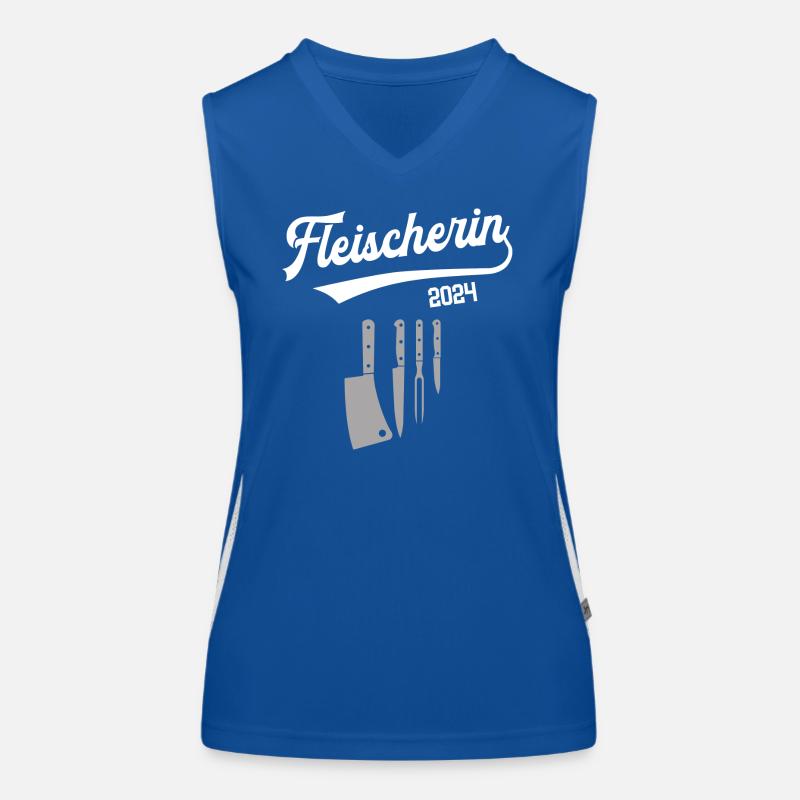 Fleischerin 2024 Ausbildung Prüfung Schlachterin Funktionelles Kontrast-Tank Top für Frauen