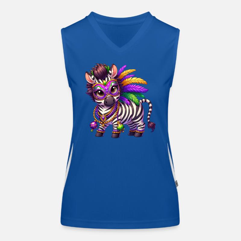 Mardi Gras Zebra Comic Cute Women's Functional Contrast Tank Top