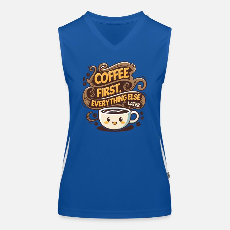D’abord le café, puis tout le reste Débardeur respirant contrasté Femme