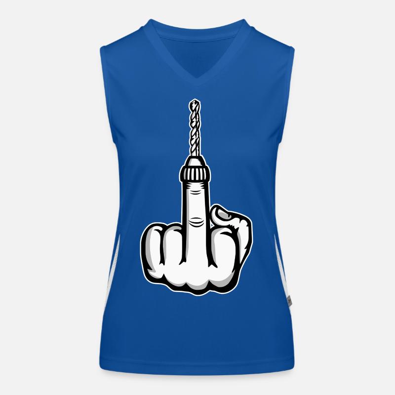 Middle Finger Stinky Finger Boh Machine Design Women's Functional Contrast Tank Top