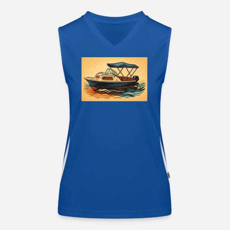 Motorboot Urlaubsfeeling Funktionelles Kontrast-Tank Top für Frauen