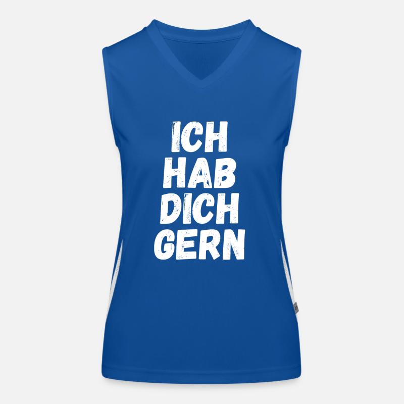 Ich hab dich gern Funktionelles Kontrast-Tank Top für Frauen