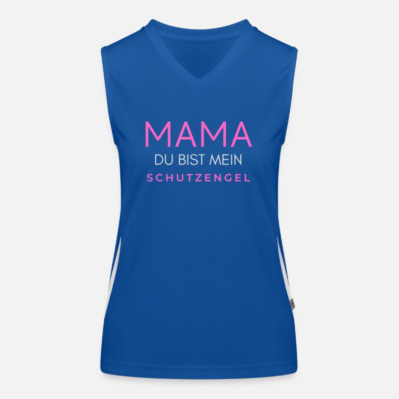 Mama Mutter Mutti Muddel du bist mein Schutzengel Funktionelles Kontrast-Tank Top für Frauen