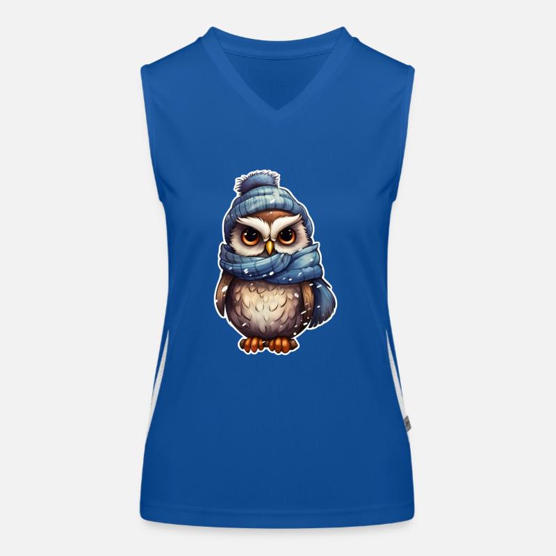 Winter süsse Eule Funktionelles Kontrast-Tank Top für Frauen