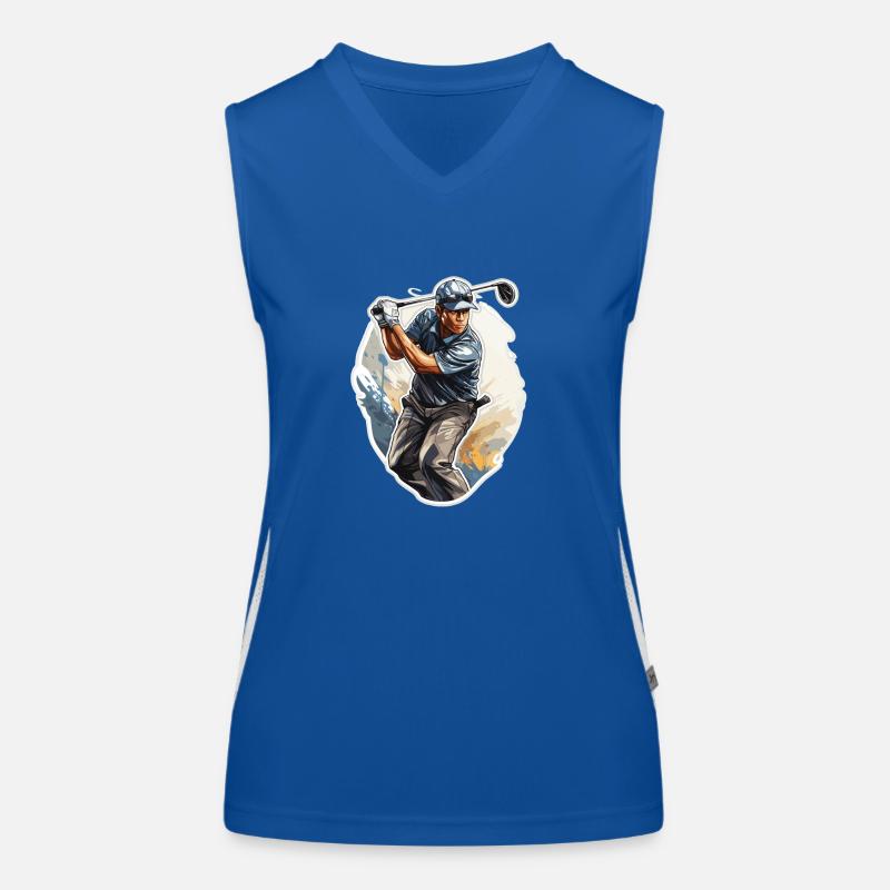 Golf Player - Illustration Women's Functional Contrast Tank Top