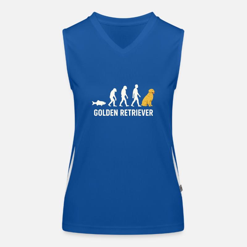 Die Entwicklung des Golden Retrievers Funktionelles Kontrast-Tank Top für Frauen