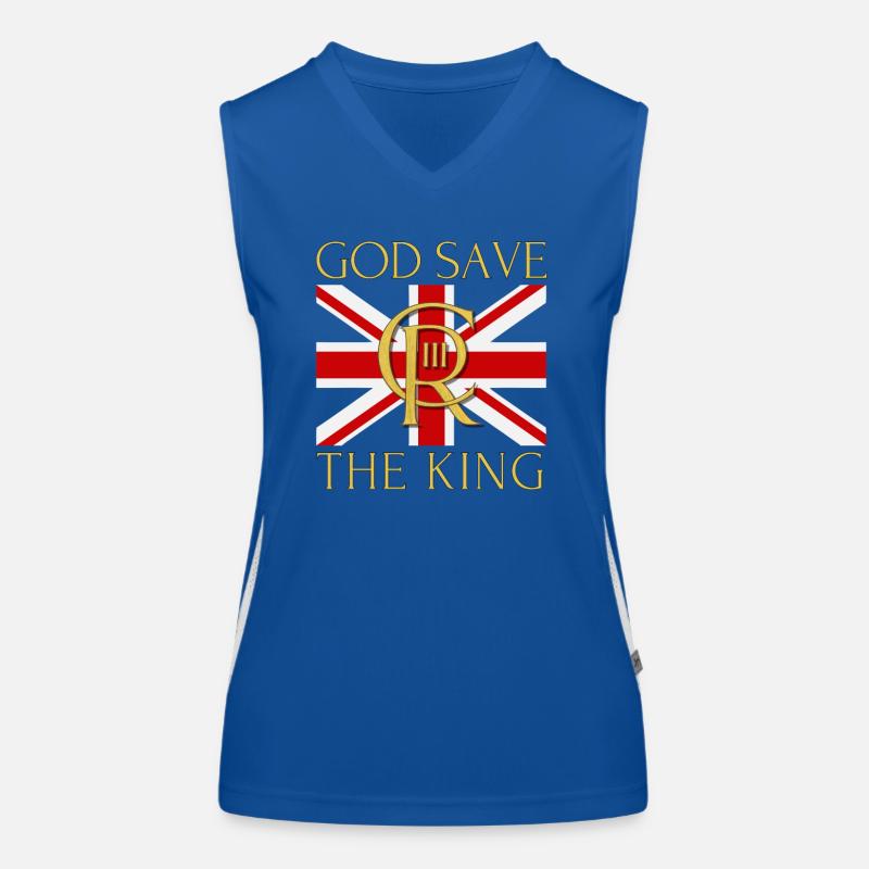 British King Coronation Charles England Flag Women's Functional Contrast Tank Top