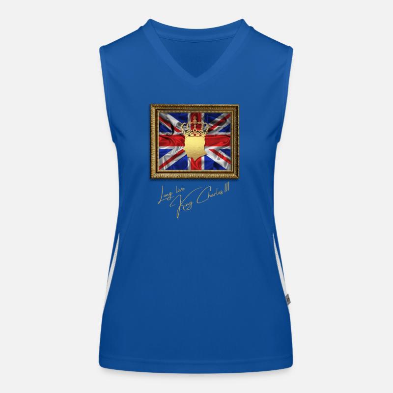 British King Coronation Charles England Flag Women's Functional Contrast Tank Top
