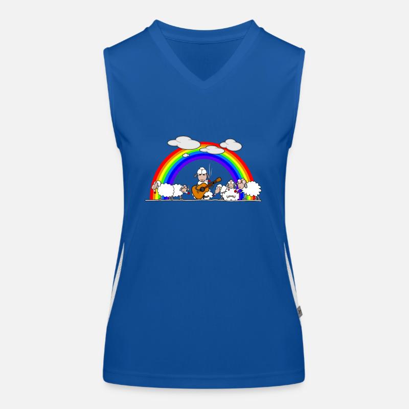 Sheep smoking weed Women's Functional Contrast Tank Top