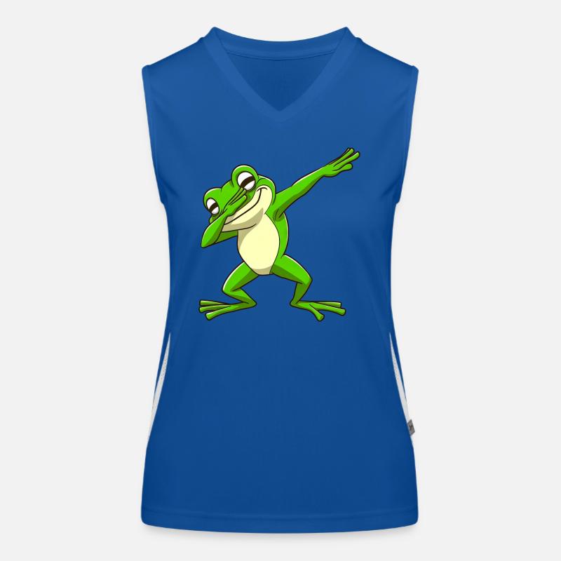 Cool Frog Dabbing Pose Trendy Women's Functional Contrast Tank Top
