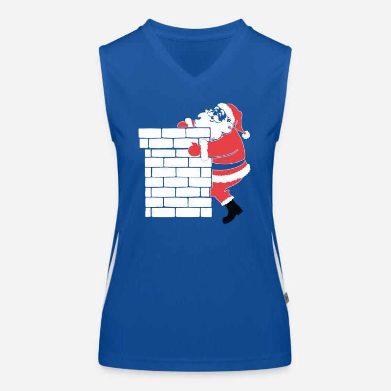 Weihnachtsmann Silhouette Minimalistischer Stil Funktionelles Kontrast-Tank Top für Frauen