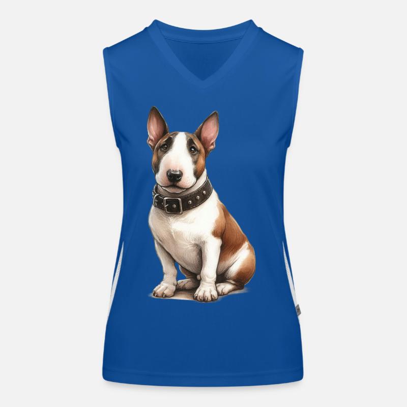 Pitbull Terrier Illustration Funktionelles Kontrast-Tank Top für Frauen