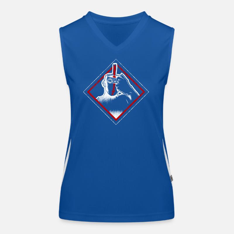 Schlechter Tag, Mittelfinger, Trash style Funktionelles Kontrast-Tank Top für Frauen