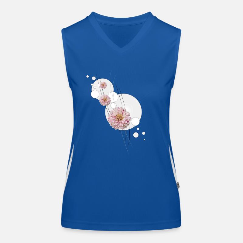 Dahlie Schnörkel grau Funktionelles Kontrast-Tank Top für Frauen