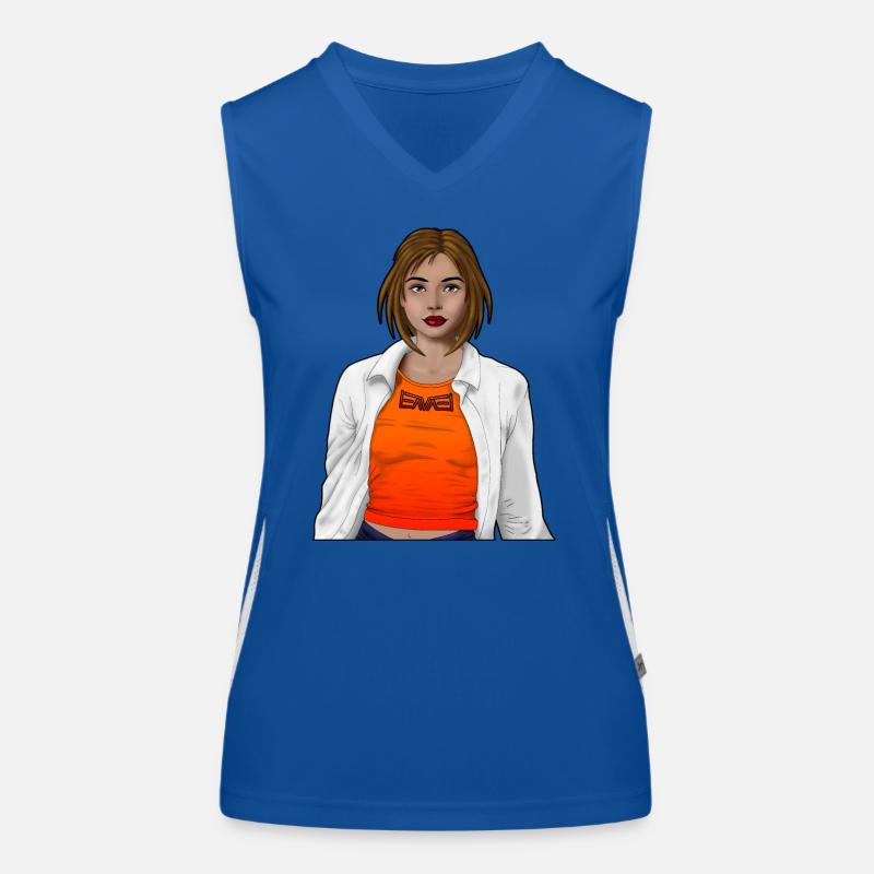 Hübsche Frau mit Hemd ohne Rahmen Funktionelles Kontrast-Tank Top für Frauen