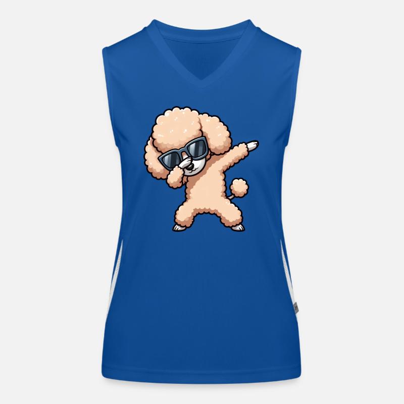 Cool Caniche Dab Pose Drôle Débardeur respirant contrasté Femme