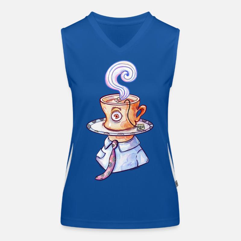 Surreal Tea Cup Man Women's Functional Contrast Tank Top