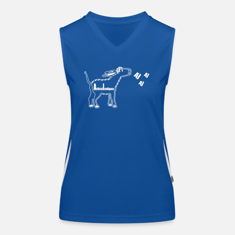 AI Comedy, Funny Chat GPT, Donkey AI Fun bytes Women's Functional Contrast Tank Top