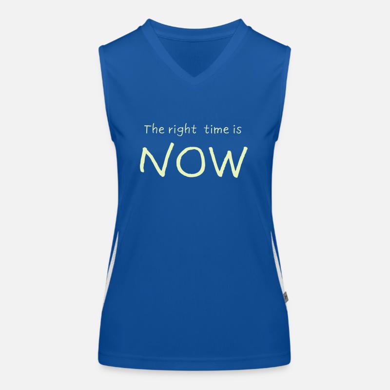 The right time is NOW Funktionelles Kontrast-Tank Top für Frauen