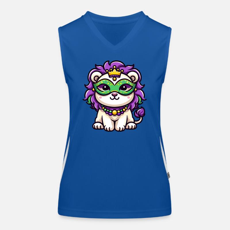 Süßer Mardi Gras Löwe Comic Funktionelles Kontrast-Tank Top für Frauen