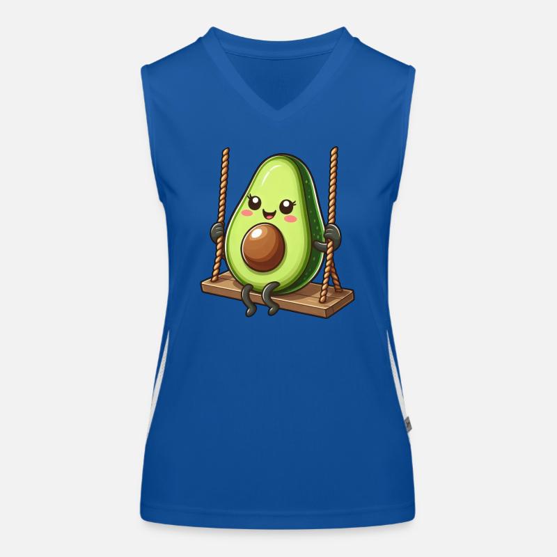 Cute Avocado Swinging Playground Cartoon Comic Women's Functional Contrast Tank Top
