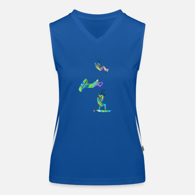 Kiting, surfing, kitesurfing, graffiti Women's Functional Contrast Tank Top