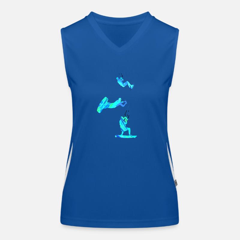 Kiting, surfing, kitesurfing, graffiti Women's Functional Contrast Tank Top