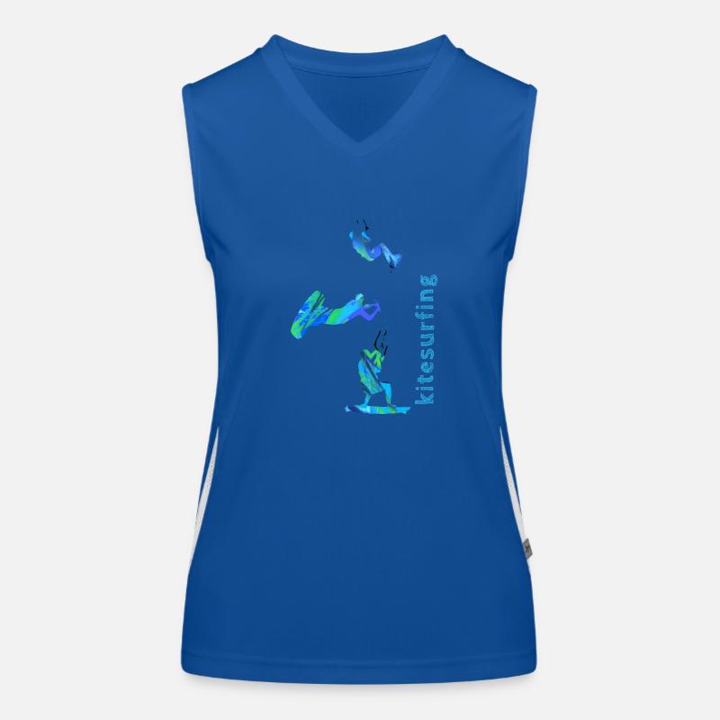 Kiting, surfing, kitesurfing, graffiti Women's Functional Contrast Tank Top