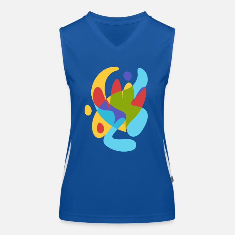Abstrakte tropische Sommerflora Funktionelles Kontrast-Tank Top für Frauen