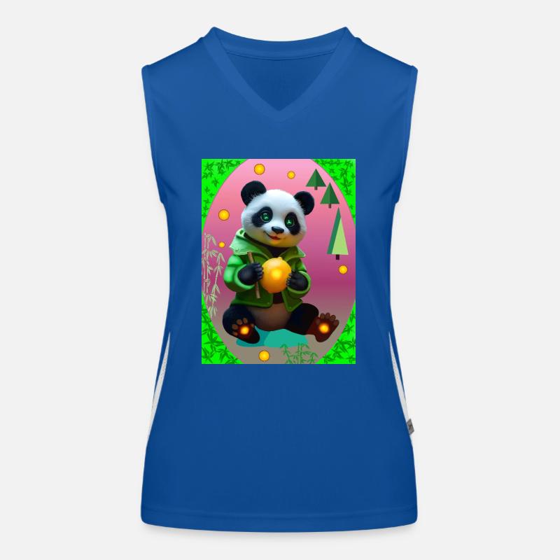 Futuristic Panda Women's Functional Contrast Tank Top