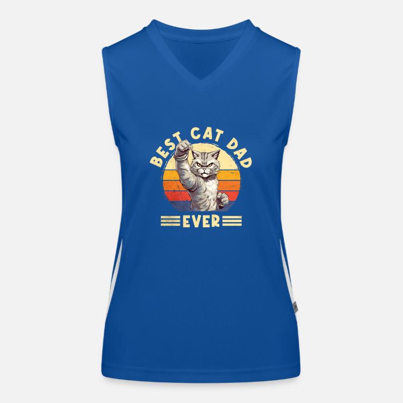 Cat Best Cat Dad Ever Cat Daddy Drôle de dicton Débardeur respirant contrasté Femme