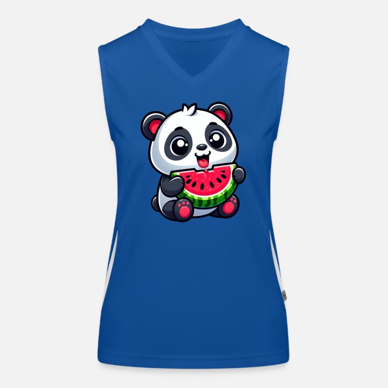 Panda Mit Wassermelone Fruchtig Niedlich Funktionelles Kontrast-Tank Top für Frauen