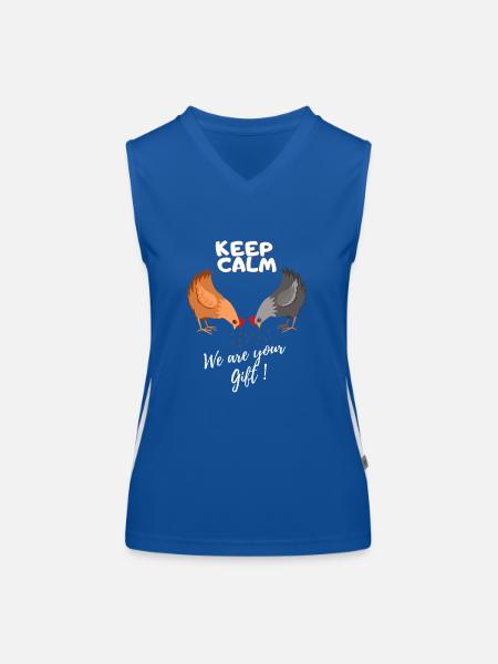 keep calm we are your gift - Débardeur respirant contrasté Femme - bleu/blanc - Devant