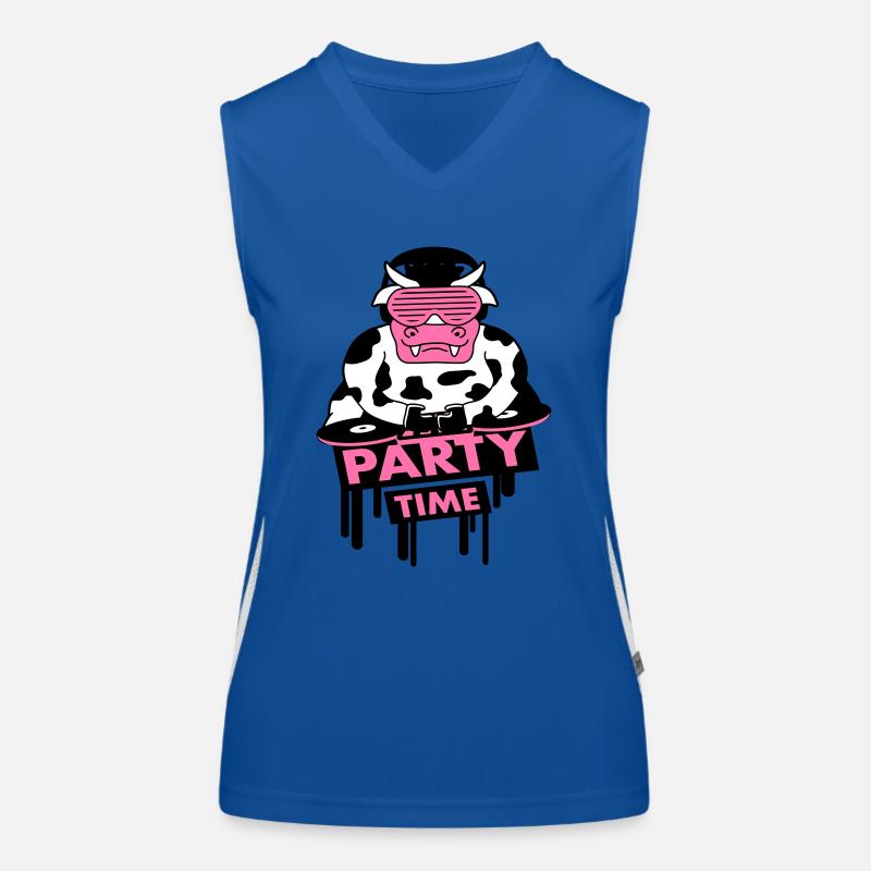 Drôle de fête temps lait vache graffiti citation d’animal Débardeur respirant contrasté Femme