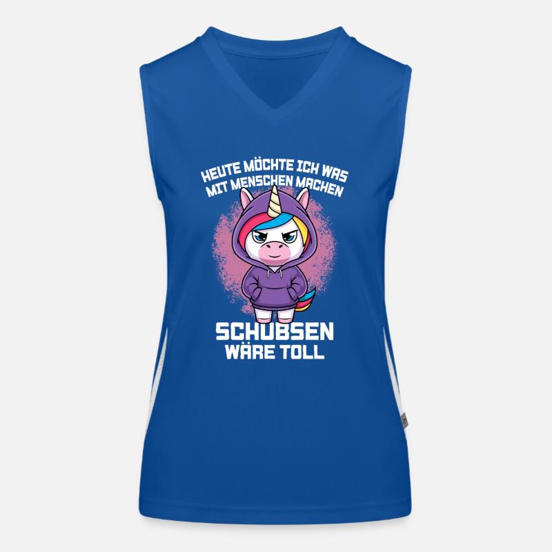 Heute Möchte Ich Was Mit Menschen Machen Einhorn Funktionelles Kontrast-Tank Top für Frauen