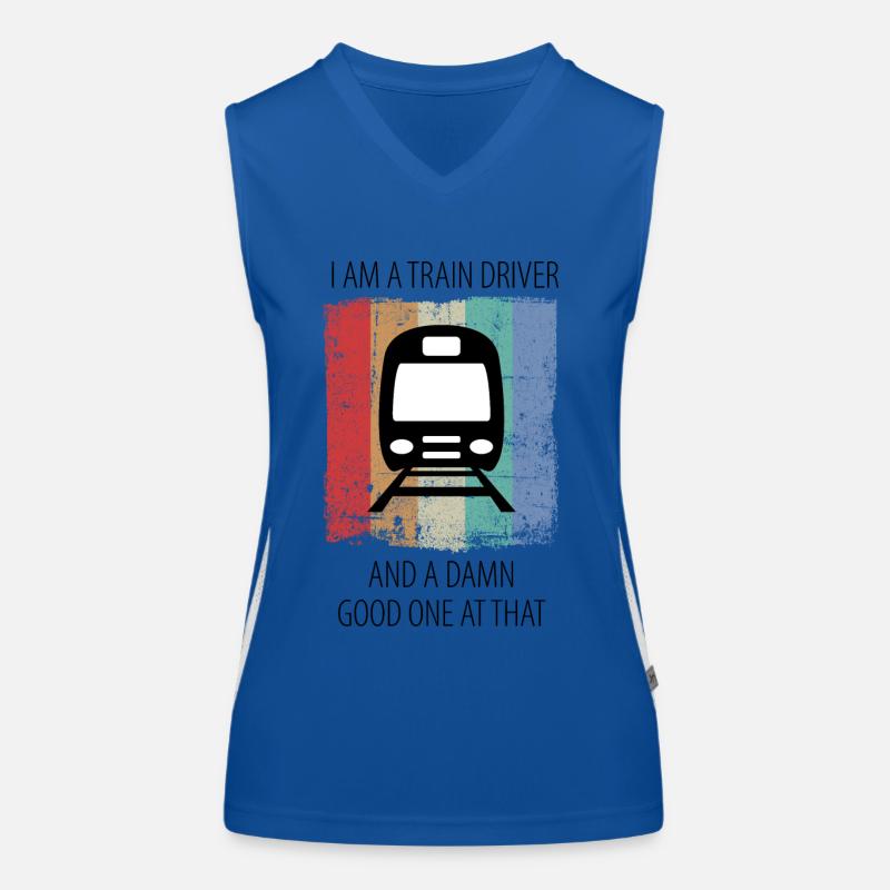 Train Railway Railroad Worker Trains Train Driver Women's Functional Contrast Tank Top