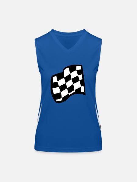 Chequered Racing Flag - Women's Functional Contrast Tank Top - royal/white - Front