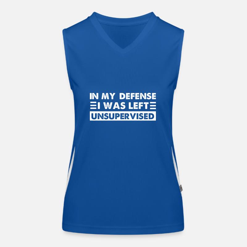 Cool Funny In My Defense I Was Left Unsupervised Women's Functional Contrast Tank Top